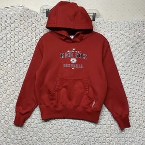 Boston Red Sox Baseball Sweatshirt‎ Hoodie Boys M Red Performance Apparel Therma
